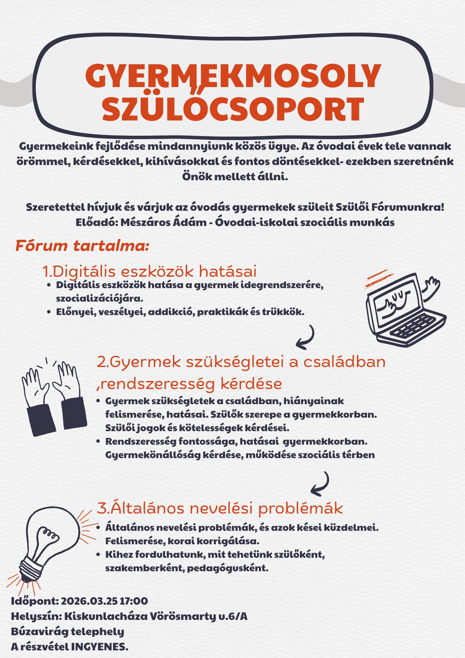 Szülőcsoport indul az óvodában